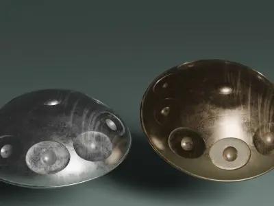 Handpan Low-poly 3D model