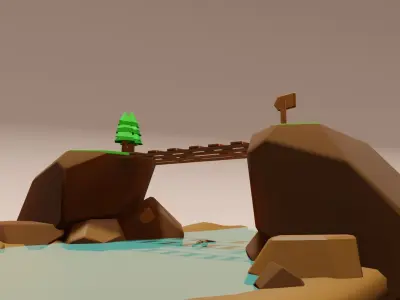 Cartoon Game Platform Low-poly 3D model