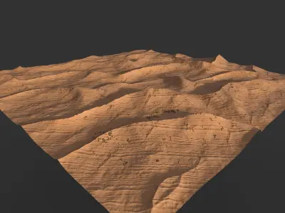 LANDSCAPE DESERT Low-poly 3D model