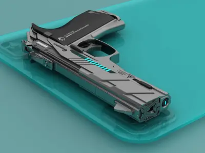 Mangora futuristic gun 3D model