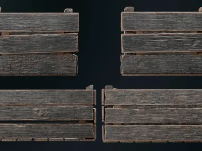 Wooden Crate Version A Low-poly 3D model