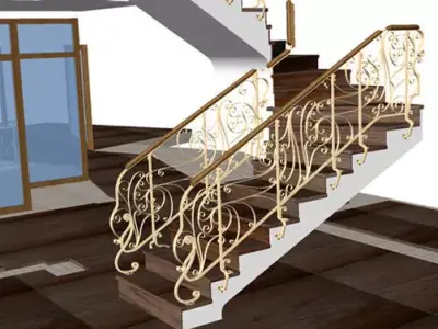 Railing  with art 3D model