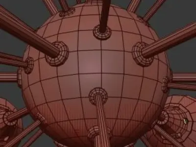 Glass Globes Sputnik Chandelier 3D model