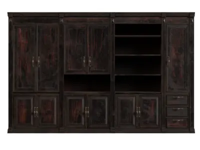 Large Wooden Cupboards Low-poly 3D model