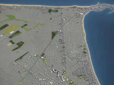 Montevideo  Low-poly 3D model