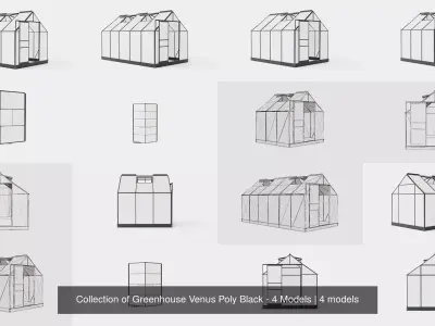 Collection of Greenhouse Venus Poly Black - 4 Models 3D Model Pack