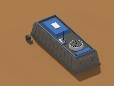 Low Poly Scifi Hangar 1 Low-poly 3D model