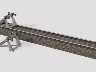 Railway buffer model Low-poly 3D model