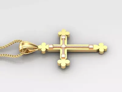 Cross Light Gold 4CP095 3DM STL 3D print model