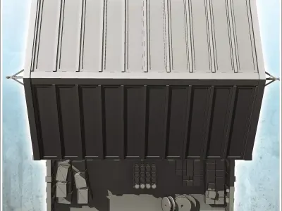 Large multi-storey brick industrial warehouse with outdoor stora 3D print model purchase