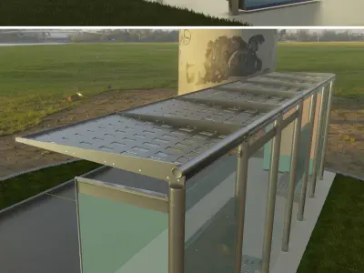 Bus Stop Version 3 Low-poly 3D model