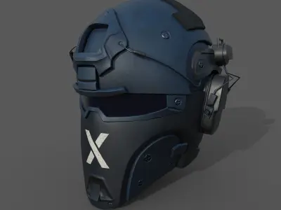 Helmet scifi military combat ver2 Low-poly 3D model