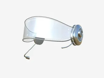 SciFi Glasses H07 Aluminum - Character Design Fashion Low-poly 3D model