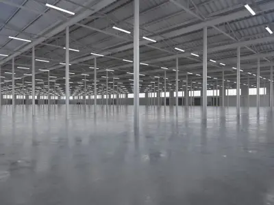 Industrial Warehouse Interior 5b Low-poly 3D model