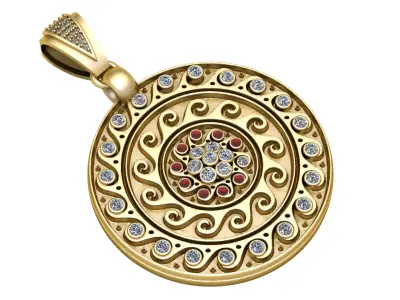  Rosette Pendant 3D print model