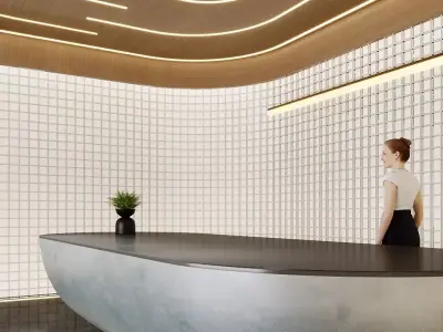 Modern Minimalist Reception Lobby 3D model