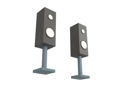 Cartoon Speaker v1 002 Low-poly 3D model