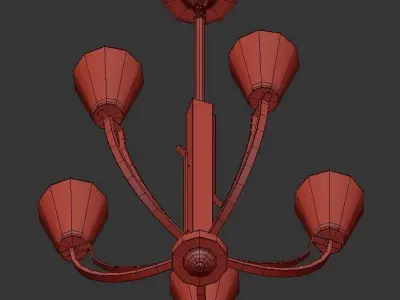 Mullican 5 Light Shaded Classic Traditional 3D model