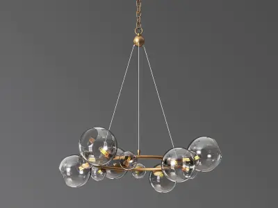 Bubbles 9 light chandelier 3D model
