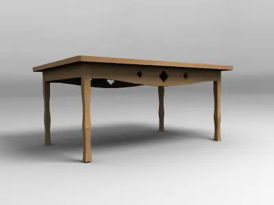 Wooden Table Free low-poly 3D model