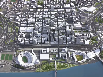 Cincinnati - 3D City Model Low-poly 3D model