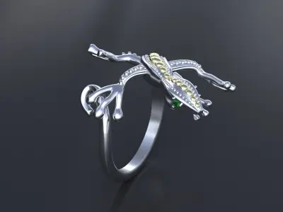 Lizard Ring 3D print or CNC model 3D print model