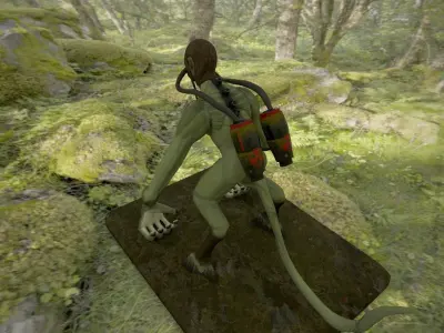 Swamp Inhabitant Low-poly 3D model
