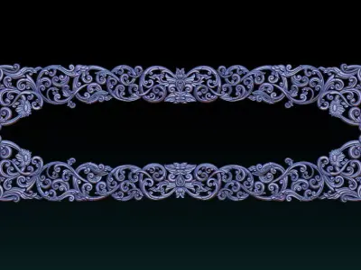 Ornamental Floral Frame CNC Relief 3D Model 3D print model