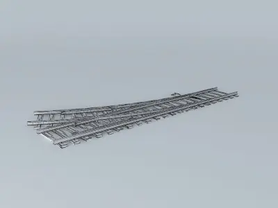 Eco Rail Track Points Old Wooden Split Sleepers Free 3D model