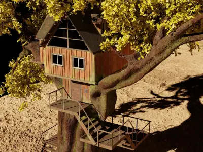 Abandoned tree house 3D model