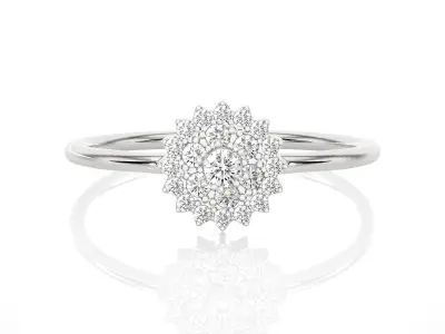 Light Minimalist Diamond Ring 3D print model