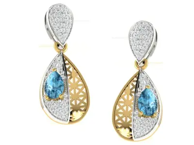 Women Pendant Earring Sets 3dm STL OBJ FBX Renders Details 3D print model 19