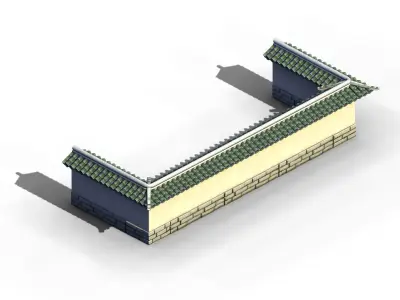 Game River Yang City - a small wall -01 3D model