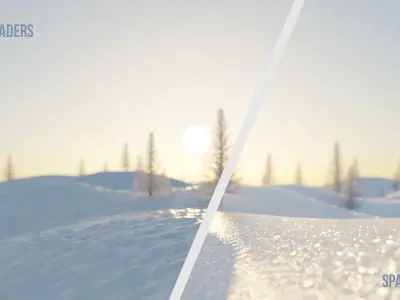 Hilly Snow Landscape Scene in Blender 3D model