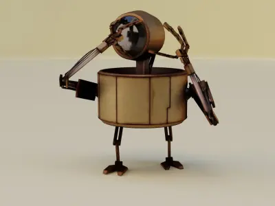 Robot I  Low-poly 3D model