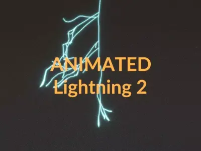 Animated Lightning v2 Low-poly 3D model