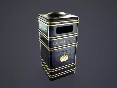 London Bin Low-poly 3D model