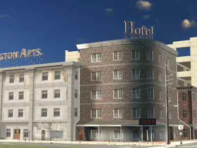 Realistic City Street  3D Model  Exterior  Environment   3D model