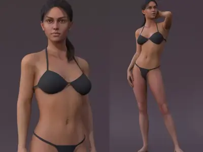 Female Full Body  Rig  Low-poly 3D model