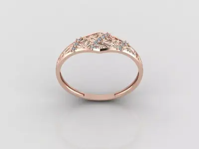 Women Ring Fancy Rings With Stone STL 3DM Render Printable 3D print model get