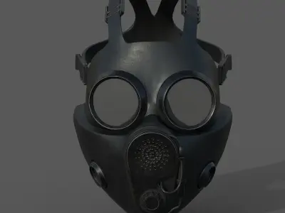 Gas mask helmet 3d model military combat fantasy human  Low-poly 3D model