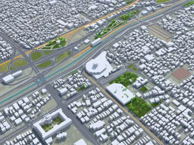 Qom Iran 20km Low-poly 3D model