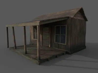 Old Shack Low-poly 3D model