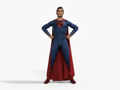 Superman Rigged Animated Low-poly 3D model