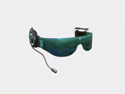 SciFi Glasses D09 Steel Dark - Character Design Fashion Low-poly 3D model