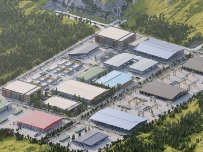  Industrial Factory-Factory building 3D model