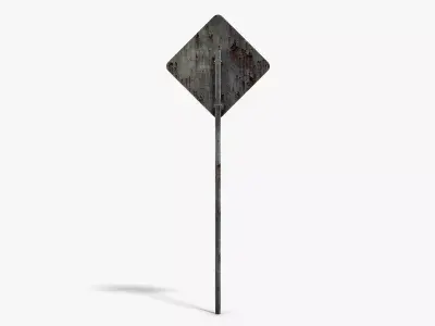 Damaged Slow Sign Low-poly 3D model