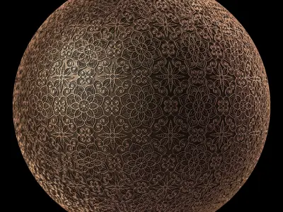 Metal Materials 11- Ornament Metal panels Pbr 4k Seamless Texture