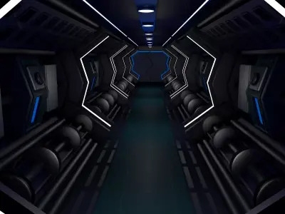 Sci Fi Corridor  3D model 24