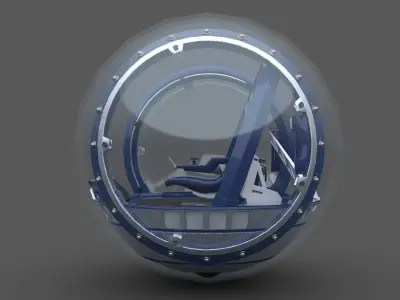 Gyrosphere interior of hovercraft Low-poly 3D model